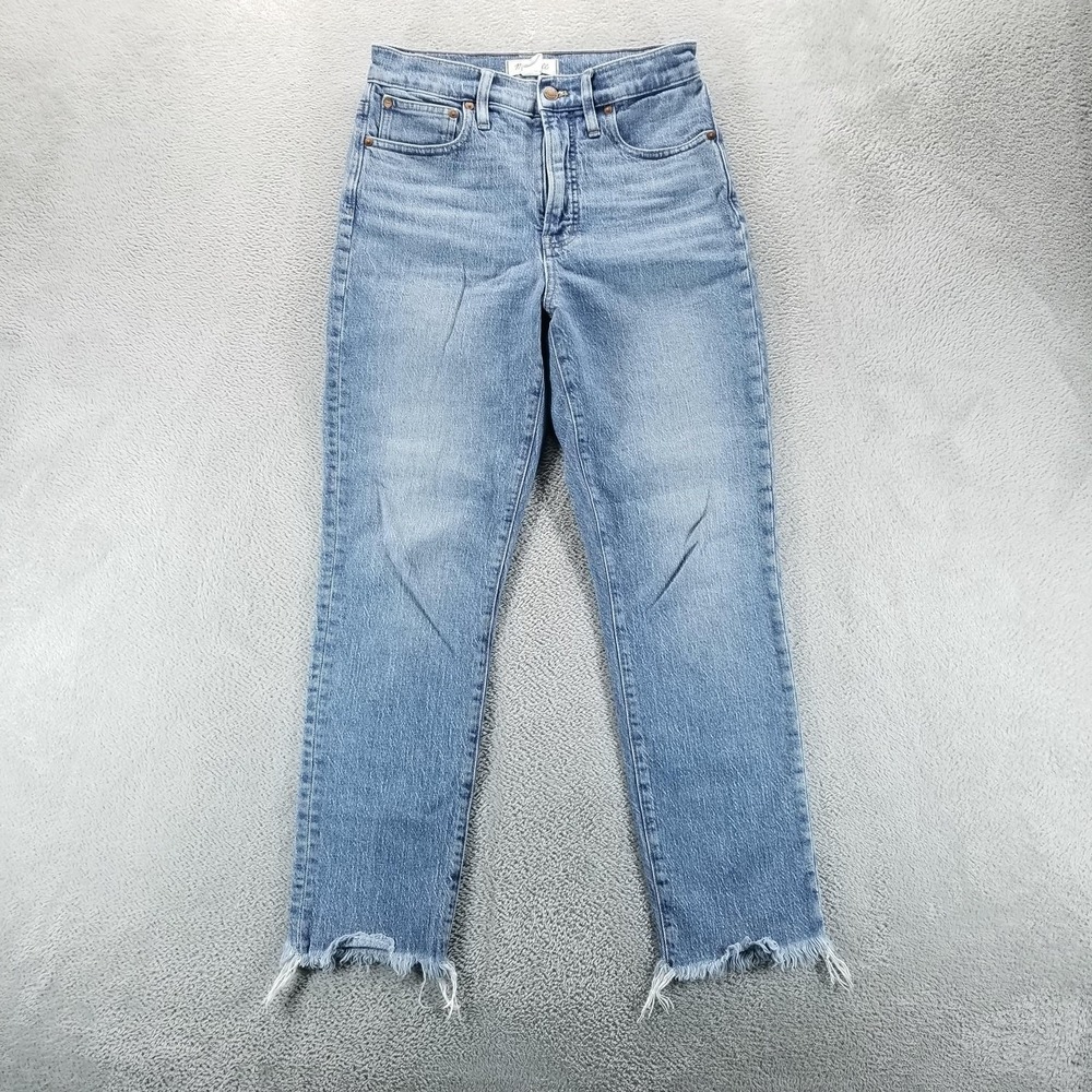 Madewell‎ Jeans Womens 27 Blue The Perfect Vintage High Rise Crop Frayed